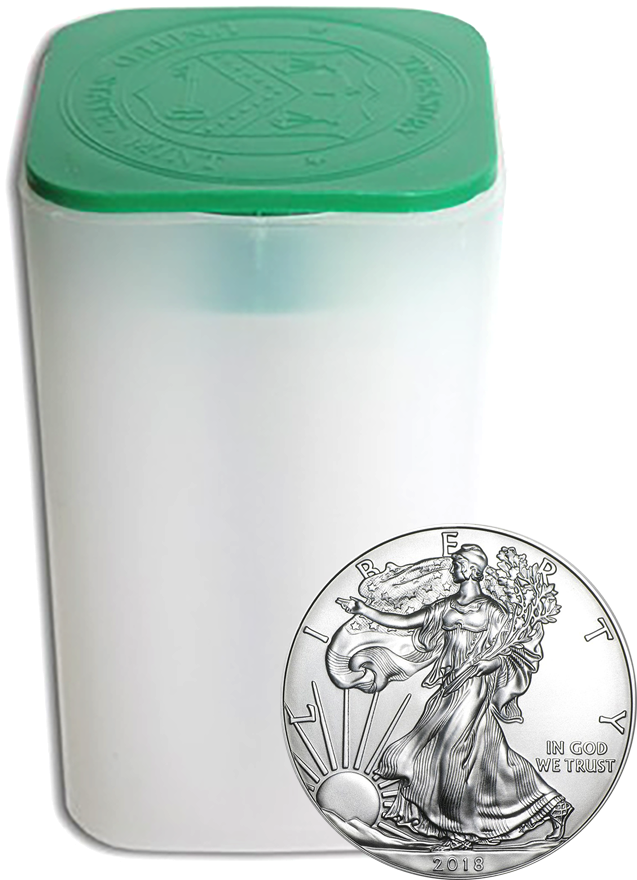 2018 Usa Eagle 1oz Silver Coins In Tube - 2018 S American Silver Eagle (900x900), Png Download