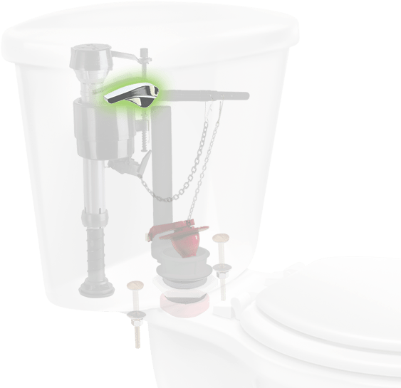 Tank Levers Flush The Toilet - Fluidmaster 404lgrp3010 Water Saving Complete Kit W/flush (640x580), Png Download