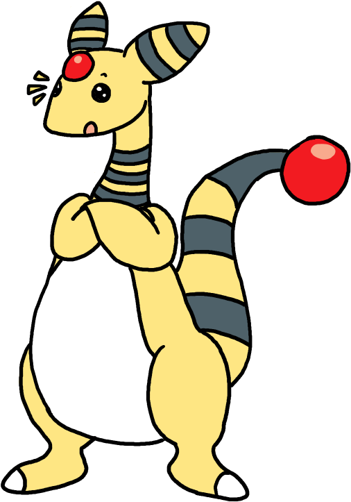Ampharos - Cartoon (600x800), Png Download