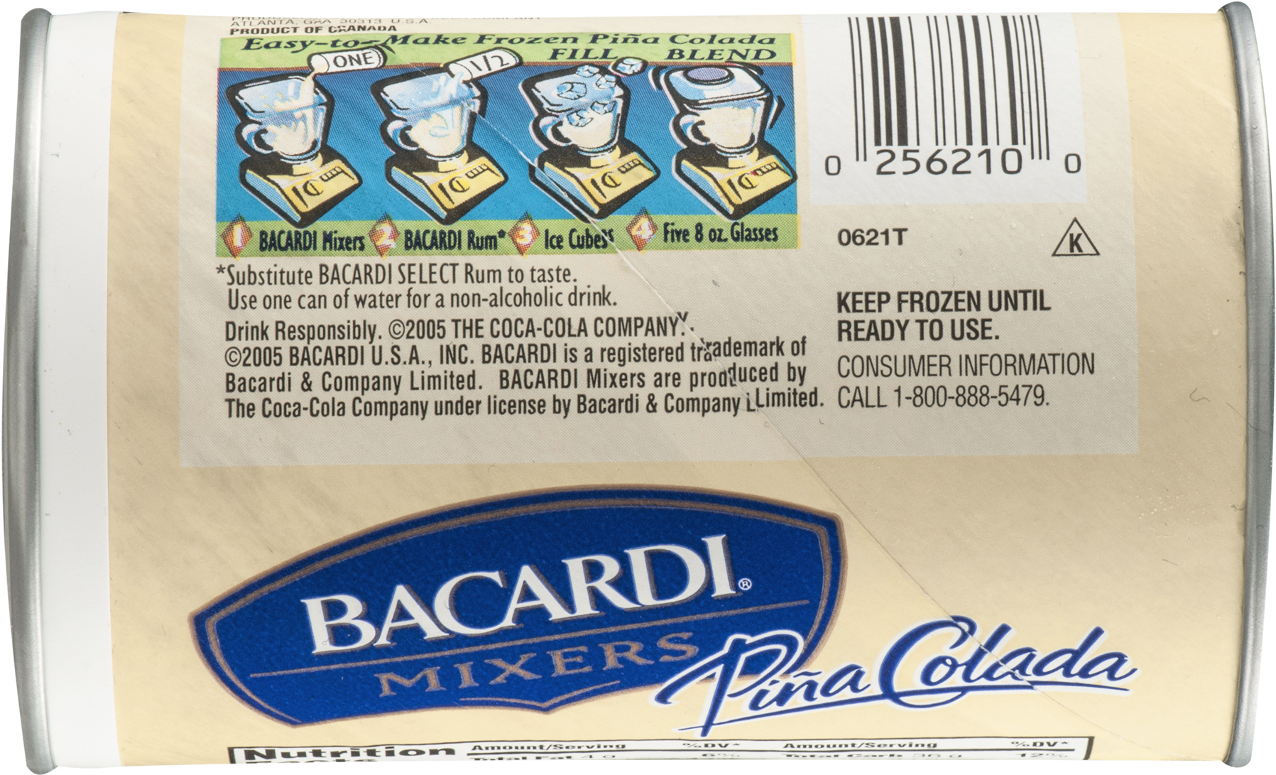 Frozen Mixers Pina Colada 10 Fl - Bacardi Mixers Frozen Mixer, Pina Colada - 10 Fl Oz (1800x1800), Png Download