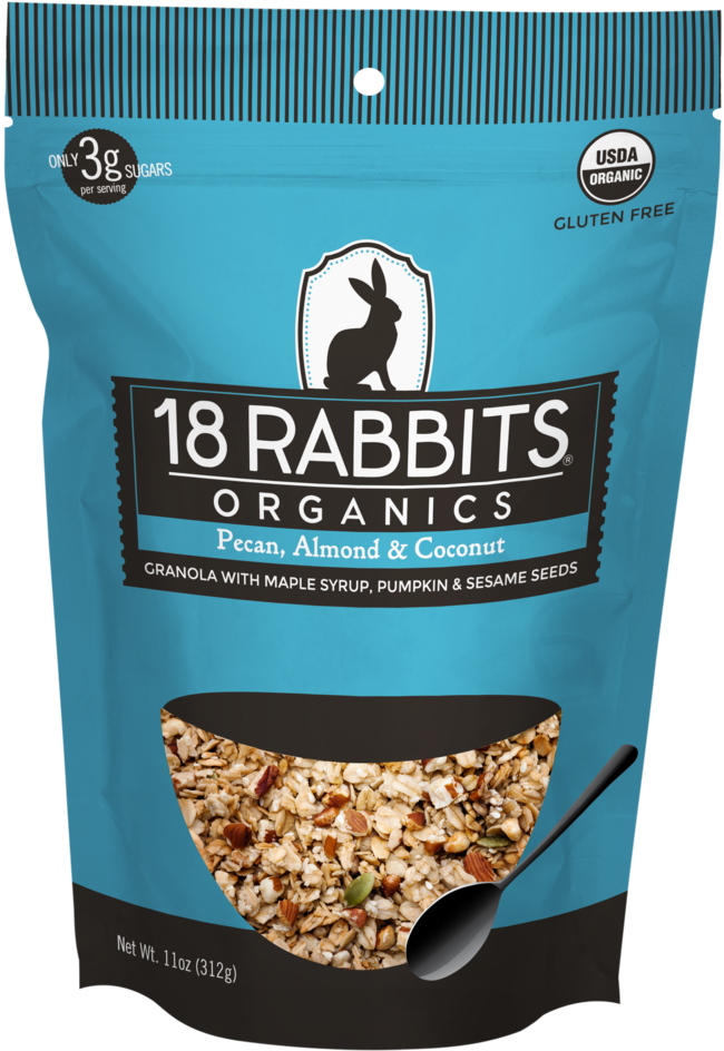 Pecan, Almond & Coconut Granola - 18 Rabbits Organic Felicitas Granola, Vanilla, Cherry (975x1024), Png Download