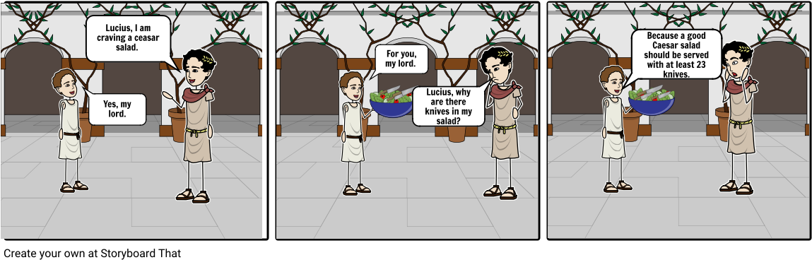 A True Caesar Salad - Cartoon (1164x385), Png Download