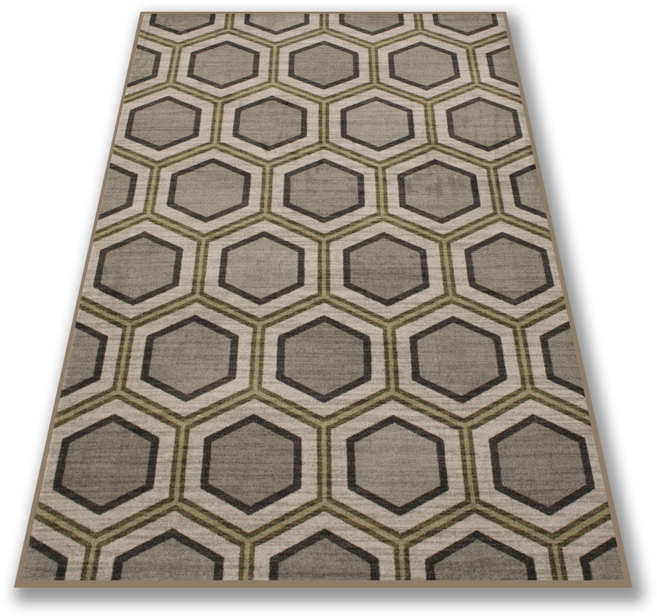 Technicolor Modern Honeycomb Graphite Area Rug - Floor (1024x1024), Png Download