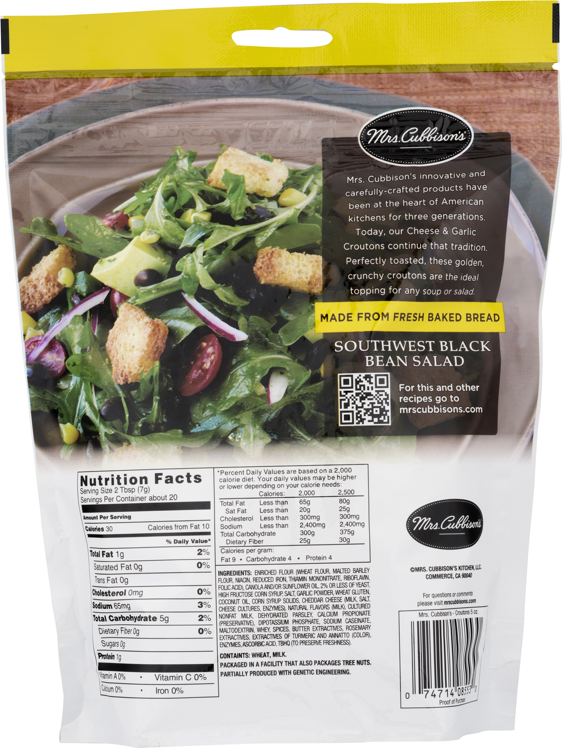 Cubbison's Cheese & Garlic Croutons Restaurant Style - Fresh Gourmet Tortilla Strips, Lightly Salted - 3.5 (1878x2500), Png Download