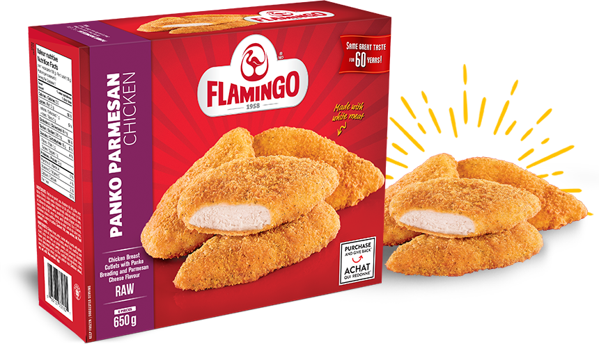 Recipe Panko Parmesan Chicken Breast Ceasar Salad - Flamingo Chicken Strips (860x495), Png Download