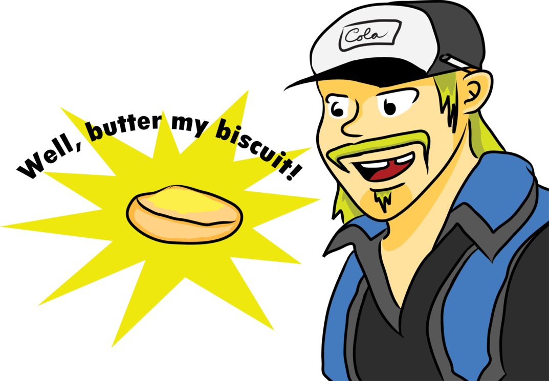 Biscuit Drawing Pop Art Free - Butter My Biscuit (1073x745), Png Download