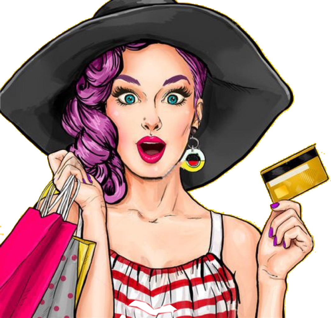 Woman Pop Art Credit Card (1066x1024), Png Download