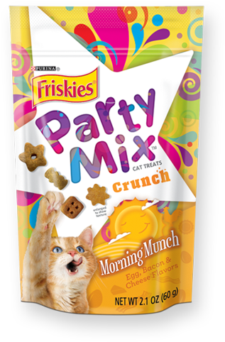 Party Mix Crunch Morning Munch Egg, Bacon, And Cheese - Friskies Party Mix Crunch Morning Munch Cat Treats (700x489), Png Download