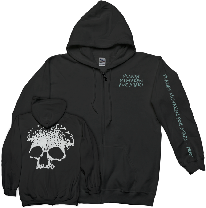 Planes Mistaken For Stars "prey" Zip Up Sweatshirt - Planes Mistaken For Stars Skull (900x900), Png Download