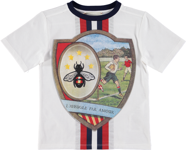 Picture Of Rugby & Bumble Bee Crest Print T-shirt Ivory - Toddlers Gucci T Shirt (600x600), Png Download