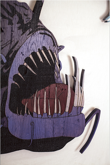 Of Reclaimed Hickory Which Then Was Distressed By Hand - Anglerfish (640x640), Png Download