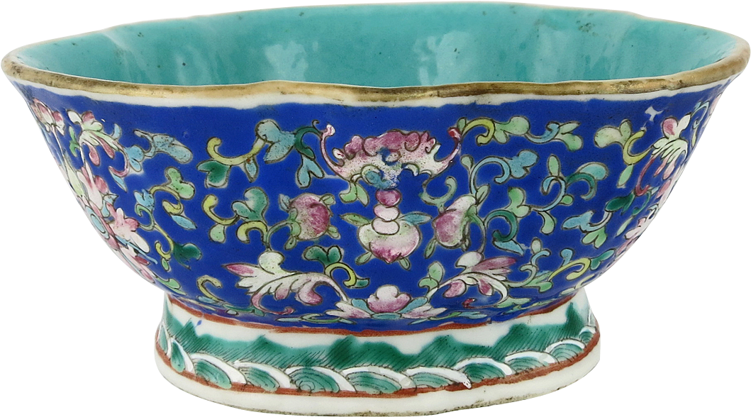 Chinese Porcelain Polychrome Floral - 19th Century (1058x1058), Png Download