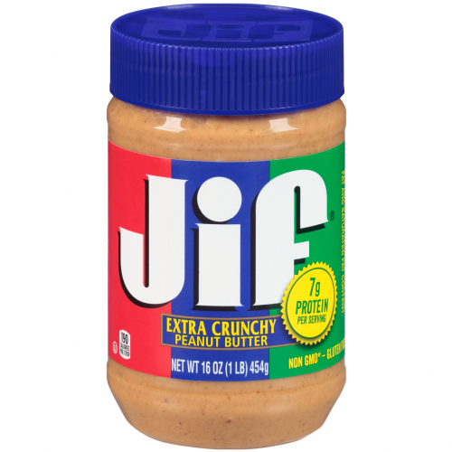 Jif Crunchy Peanut Butter, 16 Ounce 12 Per Case - Jif Peanut Butter Creamy 16 Oz (650x499), Png Download