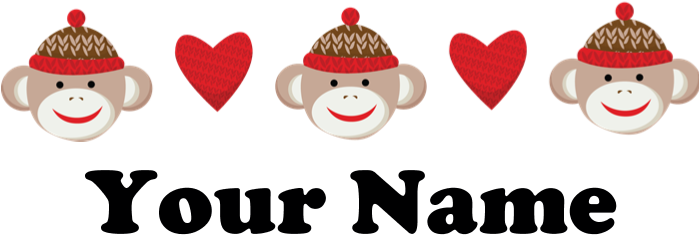Favorite - Personalized Sock Monkey Ornament (round) (700x700), Png Download