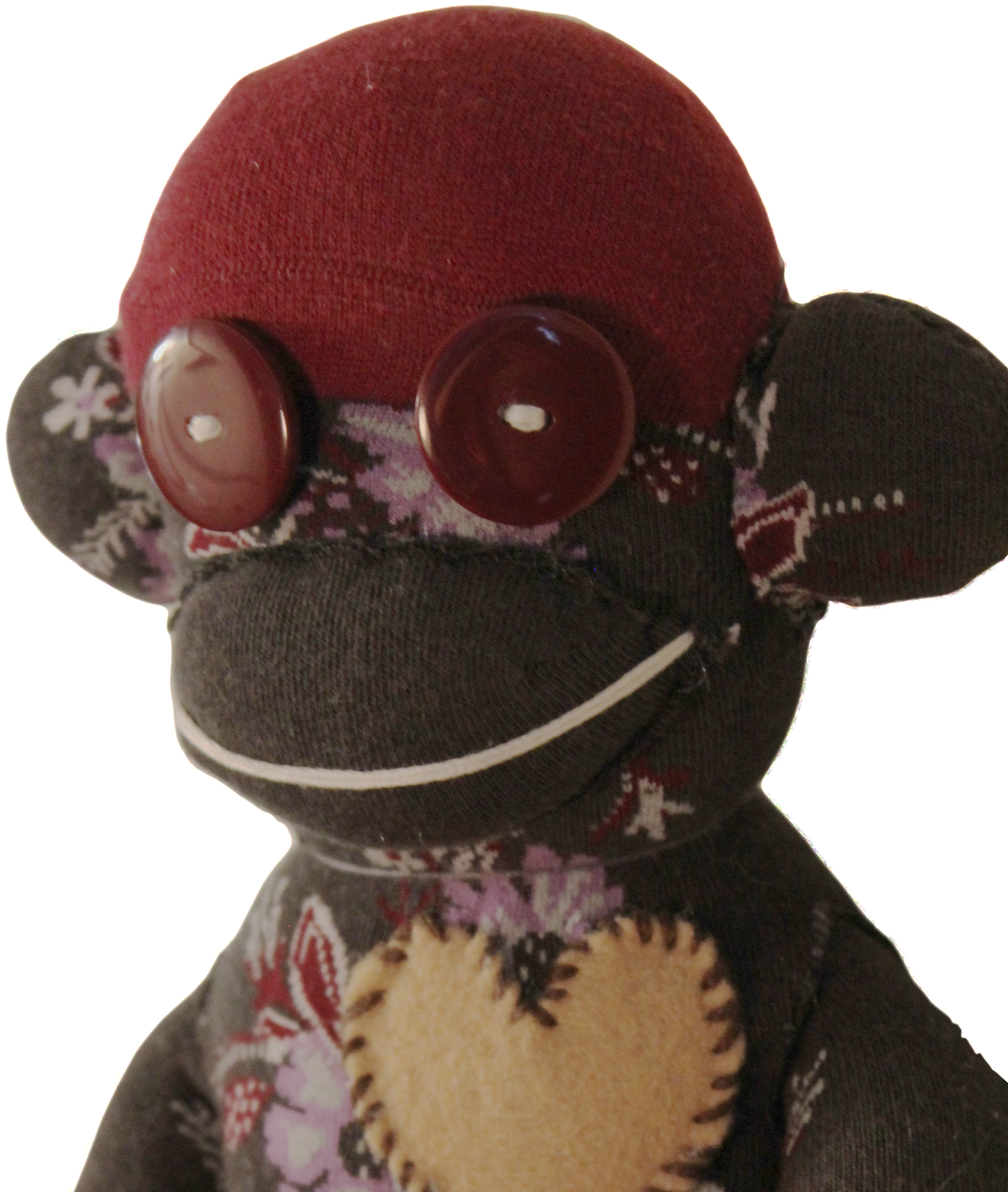 Handmade Sock Monkey Plush Toy With Funky Pattern Socks - Doll (2048x2048), Png Download