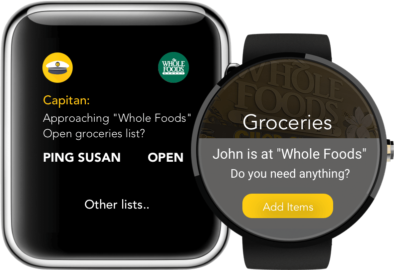 Http Www Getcapitan Com First Smart Grocery List App - Apple Watch 42 Mm Steel White Smartwatch (835x564), Png Download