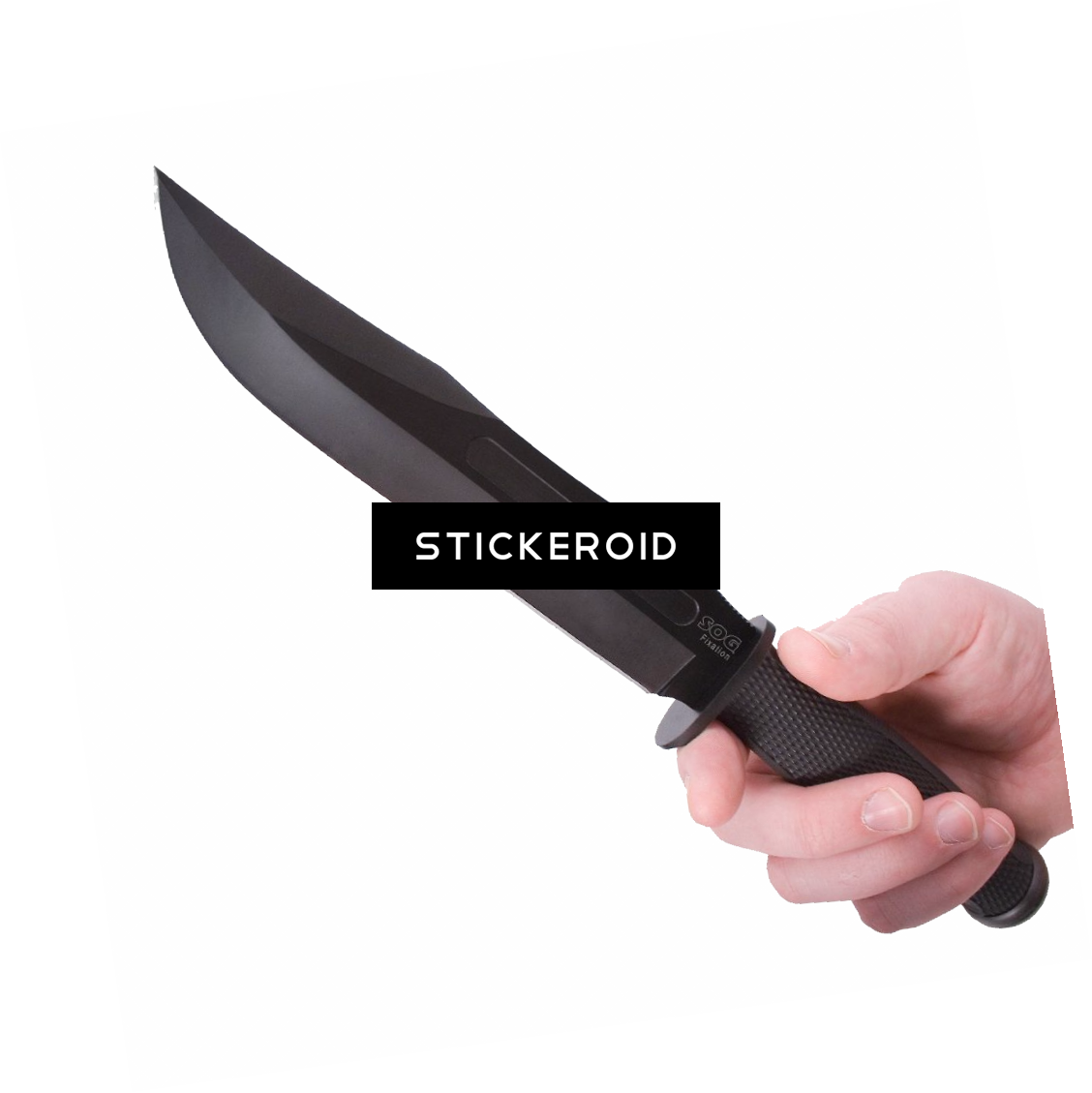 Knife - Sog Fx01n-cp Fixation Bowie Knife With Clam Pack (1128x1129), Png Download