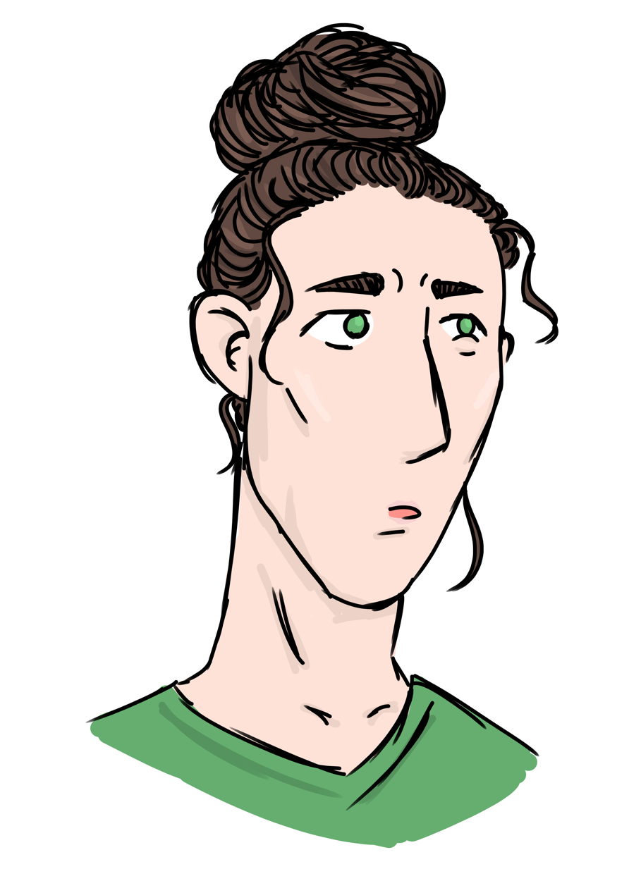 Felix In A Man Bun - Illustration (990x1280), Png Download