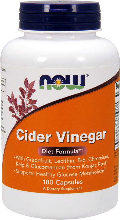 Cider Vinegar Capsules - Now Foods, Cider Vinegar, 180 Capsules (484x880), Png Download