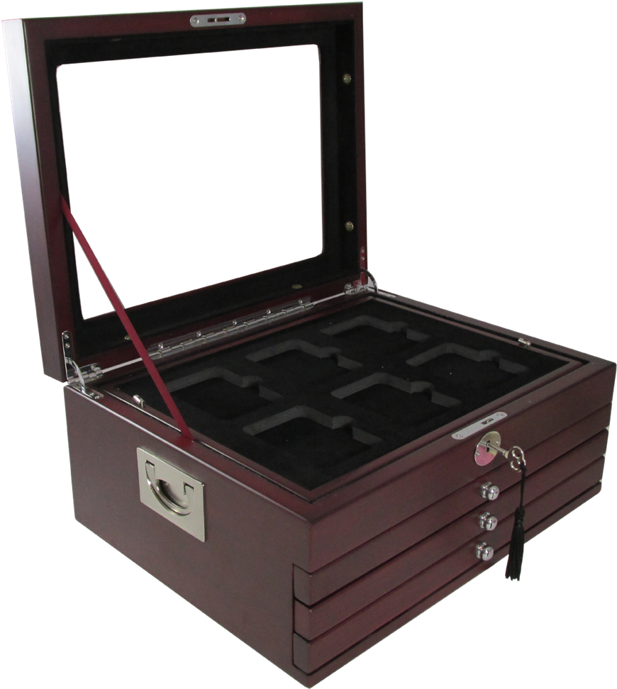 Multi Tray, Wood Deluxe Glass Top, Latch Key - Professional Coin Grading Service (899x1000), Png Download