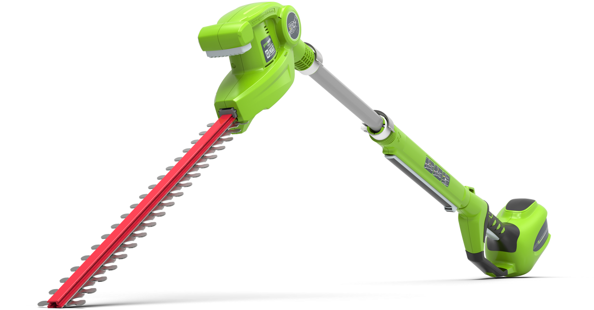 Greenworks 40v Long Reach Hedge Trimmer G40ph51 - Greenworks 40v High Cut Hedges 0622147t (1200x907), Png Download