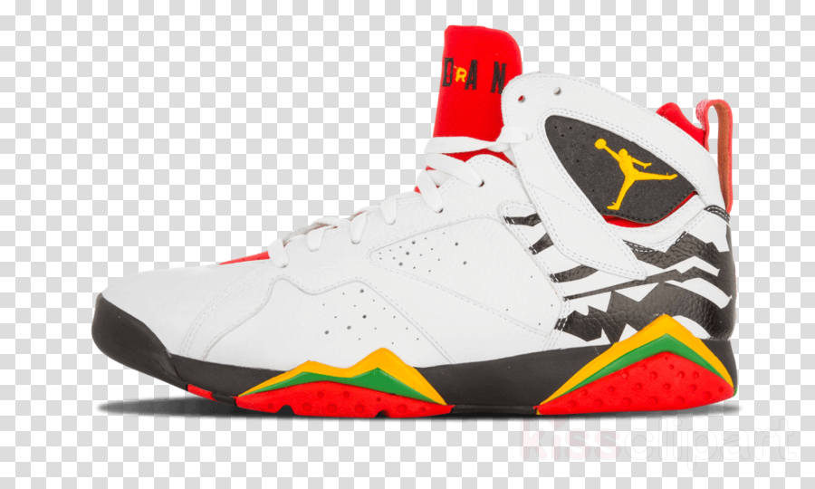 Air Jordan Clipart Jumpman Air Jordan Sports Shoes - Air Jordan 7 Retro Premio 13 Shoes White / De La Sol (900x540), Png Download