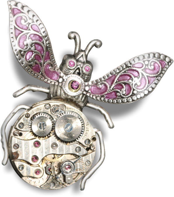 Steampunk Bug Robot Mechanical Metal Fly Insect Gears - Steampunk (661x698), Png Download