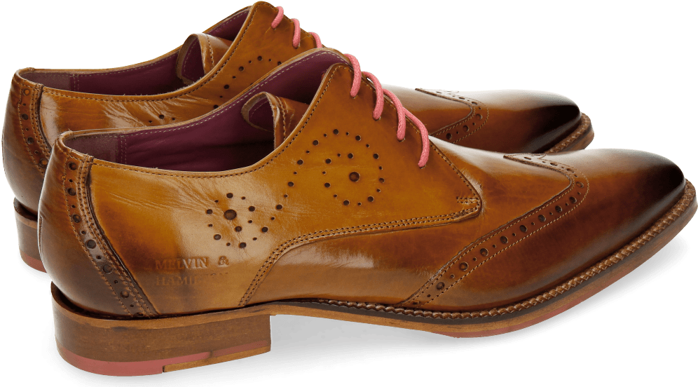 Derby Shoes Oskar 7 Tan Laces Fuxia - Melvin & Hamilton (1024x1024), Png Download