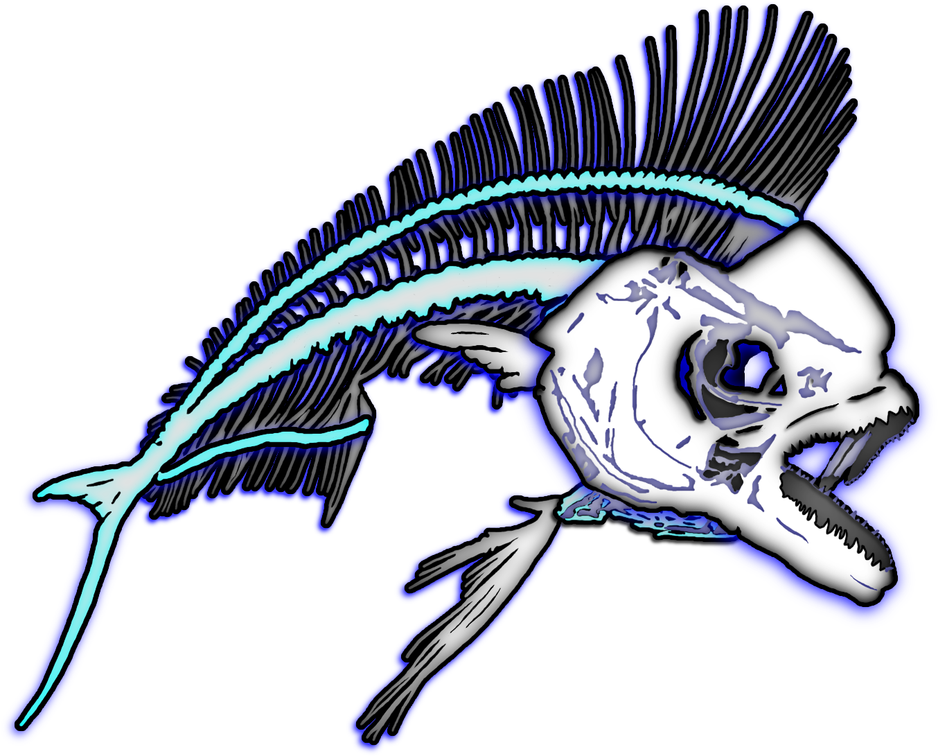 Banner Free Download Mahi Fish Bones Graphic - Mahi Mahi Bonefish Tattoo (1500x1150), Png Download