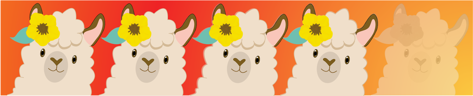 4 Out Of 5 Lovely Llamas - Cartoon (1600x342), Png Download