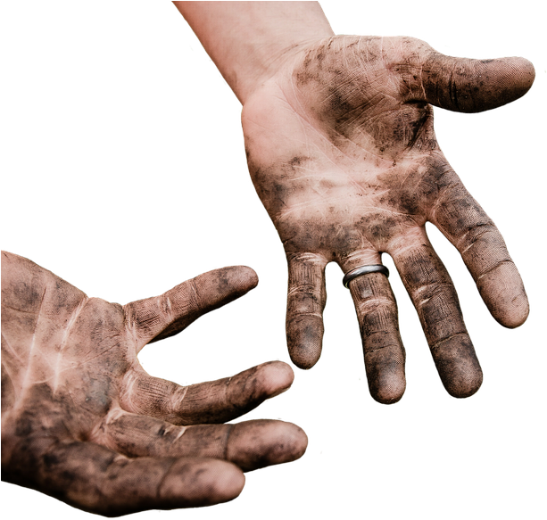 You Have To Eat A Peck Of Dirt In Your Life - Dirt Hands (640x585), Png Download