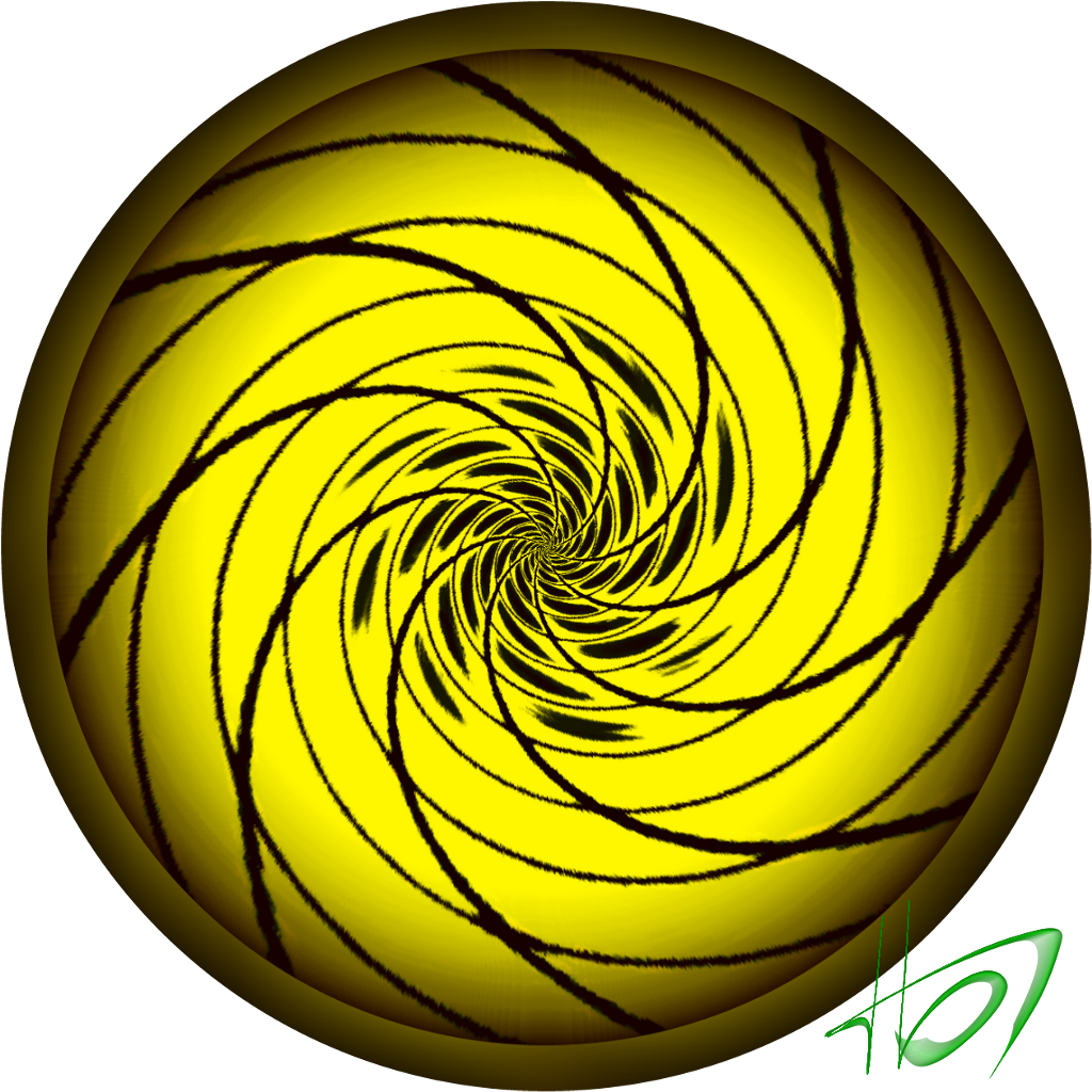 Circle Yellow Lines Lineplay Blacklines (1024x1024), Png Download