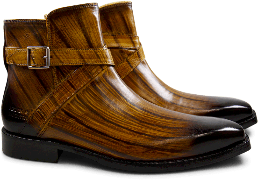 Ankle Boots Nicolas 6 Yellow Shade & Lines Brown Hrs - Melvin & Hamilton Nicolas 6 (1024x1024), Png Download