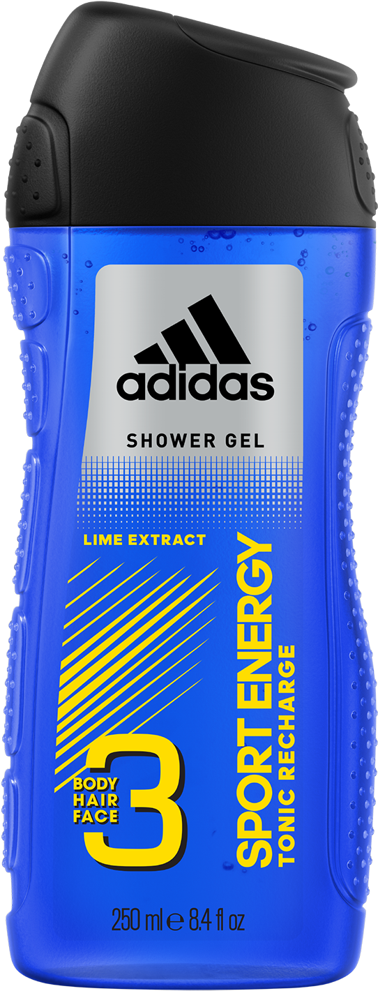 Sport Energy 3in1 Body, Hair And Face Shower Gel For - Adidas Men's Fragrances Champions League Star Shower (1500x1500), Png Download