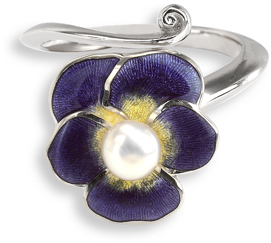 Nicole Barr Designs Sterling Silver Ring Pansy Purple - Nicole Barr Pansy Ring (800x800), Png Download