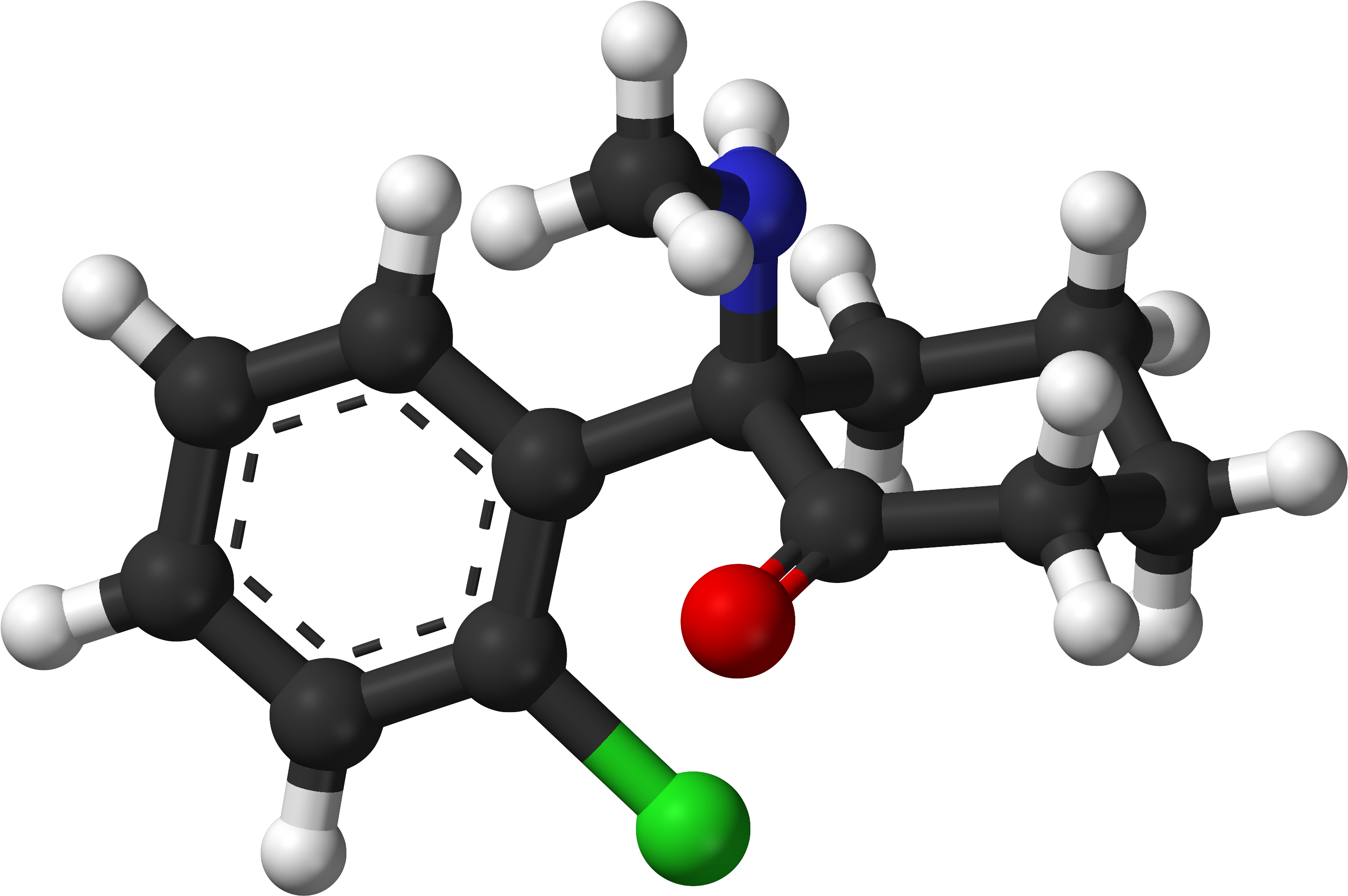 R Ketamine 3d Balls - Molecule (3500x2245), Png Download
