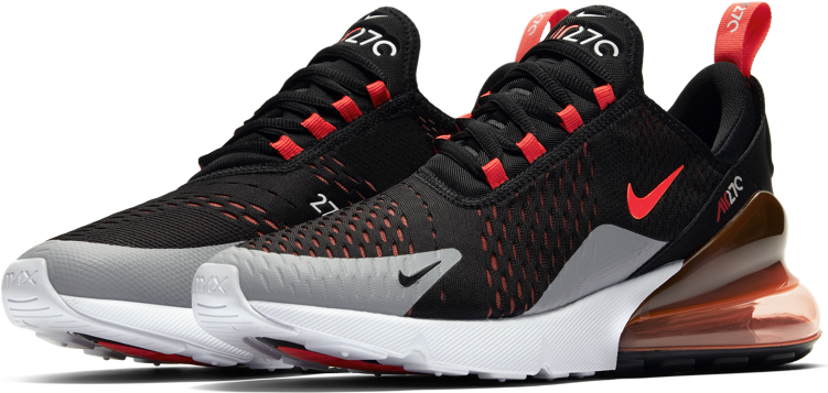 Nike Air Max 270 'black/crimson' - Air Max 270 Black Crimson (750x750), Png Download
