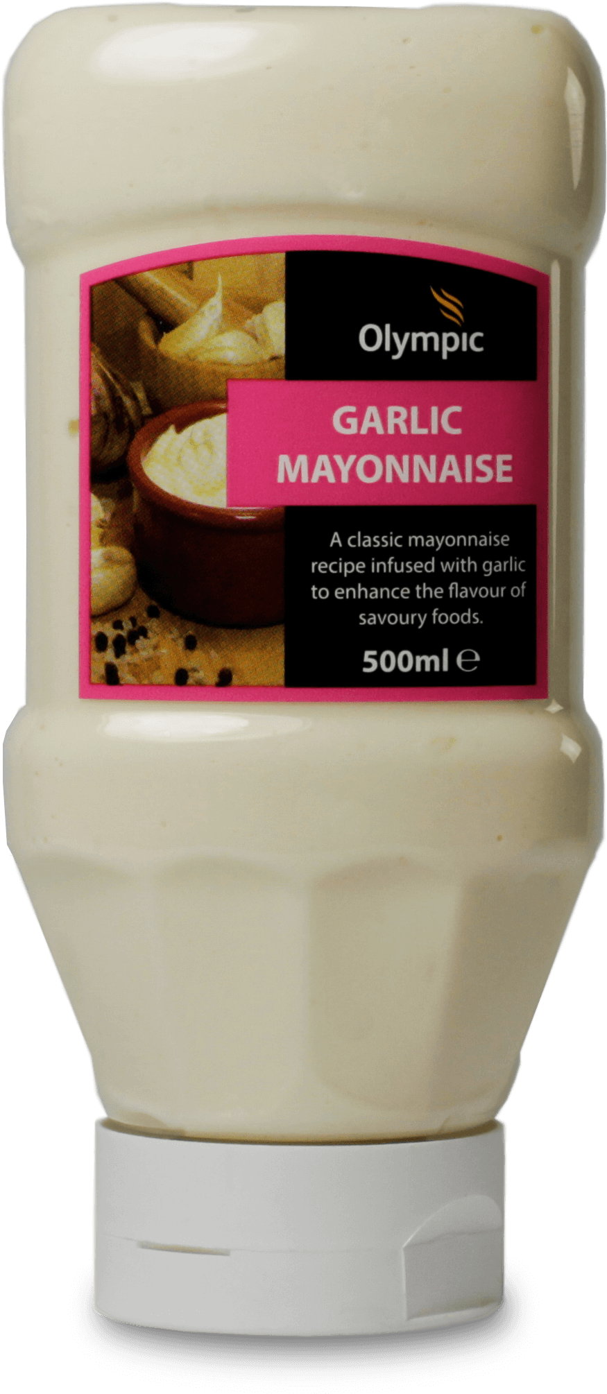 Olympic Garlic Mayonnaise 500ml Bottle - Mayonnaise (1164x2200), Png Download