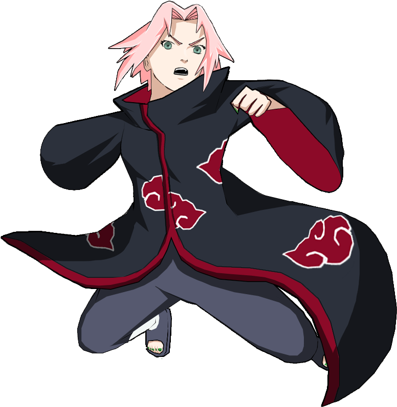 Akatsuki-sakura - Cartoon (800x815), Png Download