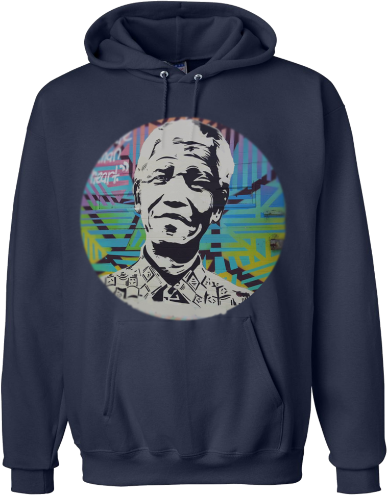 Mandela Graffiti Hoodie - Sweatshirt (823x1024), Png Download