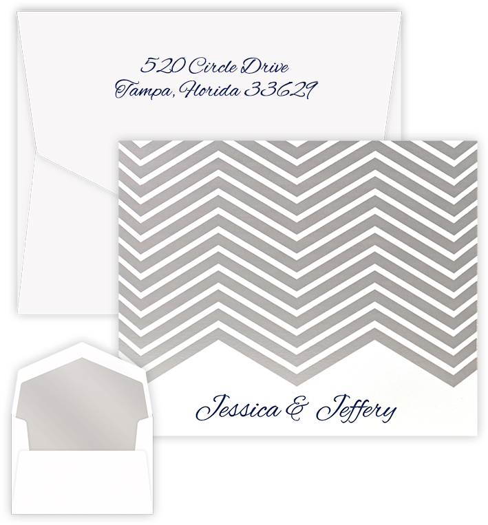 Foil-pressed Stationery From Giftsin24 - Montauk Triple Thick Folded Note Cards (801x801), Png Download