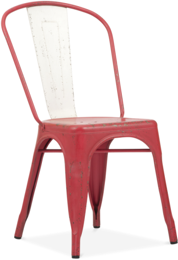 Hand Distressed Vintage Tolix Style Side Chair, Red - Khazana Home Furnishings Bastille Side Chair (600x600), Png Download