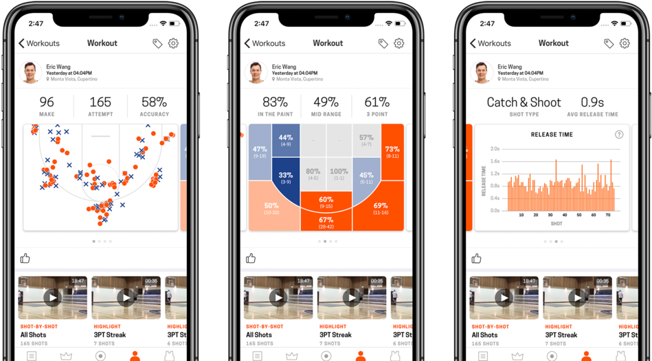 Easily Review Workout Stats With Video To Understand - Home Court App (1000x551), Png Download