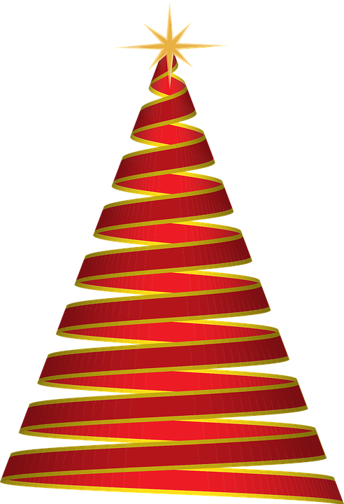 Christmas Tree Png - Christmas Ribbon Tree Png (492x720), Png Download