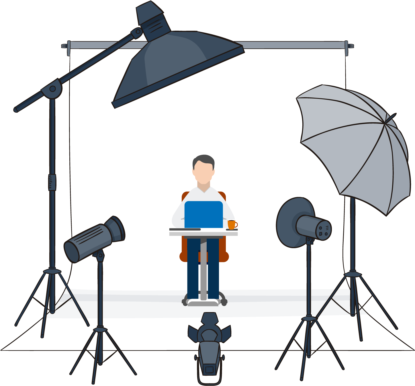 Man At Desk Video Marketing Services - Фотостудия Пнг (1774x1650), Png Download