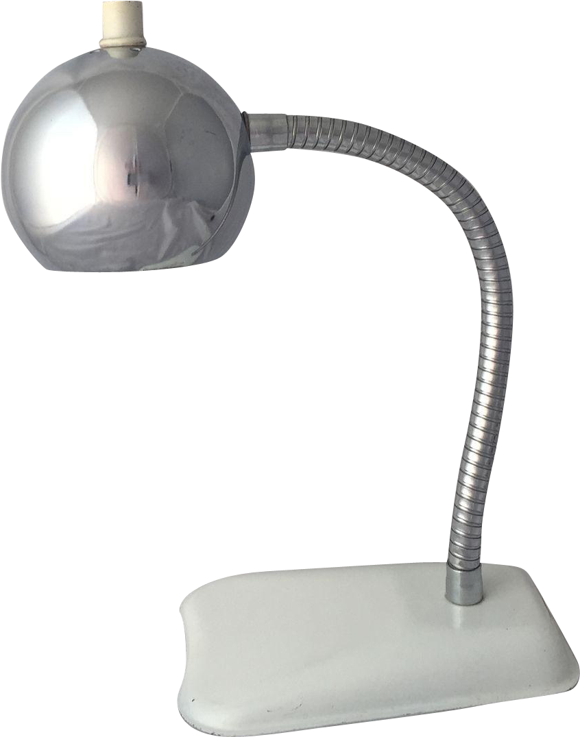 Vintage Chrome Gooseneck Desk Lamp Eye Ball Mid Century - Lamp (1074x1074), Png Download