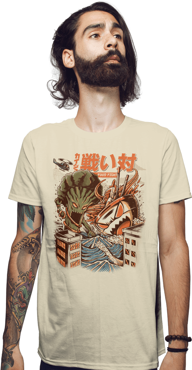 Kaiju Food Fight - Active Shirt (930x1300), Png Download