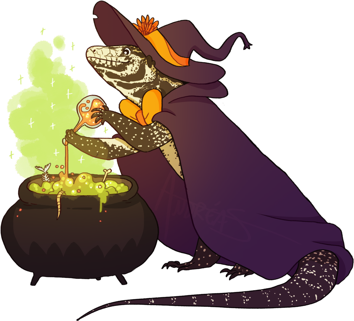 A Sticker Commission Of Kaiju For @kaijutegu Thanks - Wizard Lizard Stickers (1280x1238), Png Download