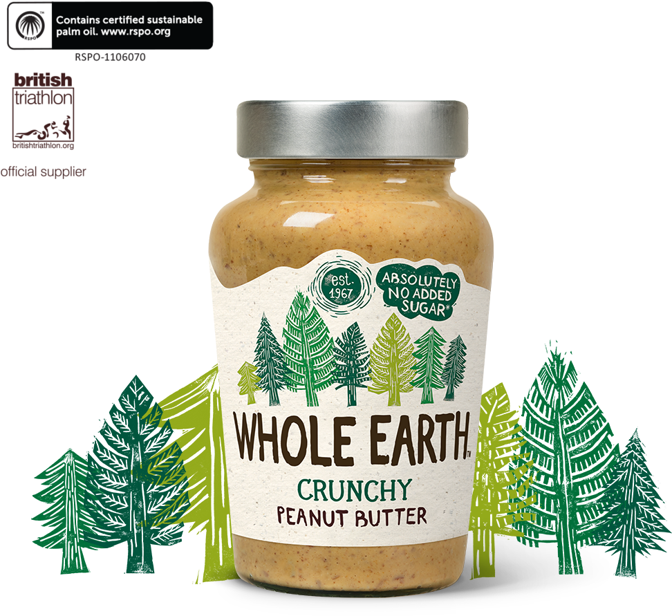 Original Crunchy Peanut Butter 454g - Peanut Butter Whole Earth (1024x1024), Png Download