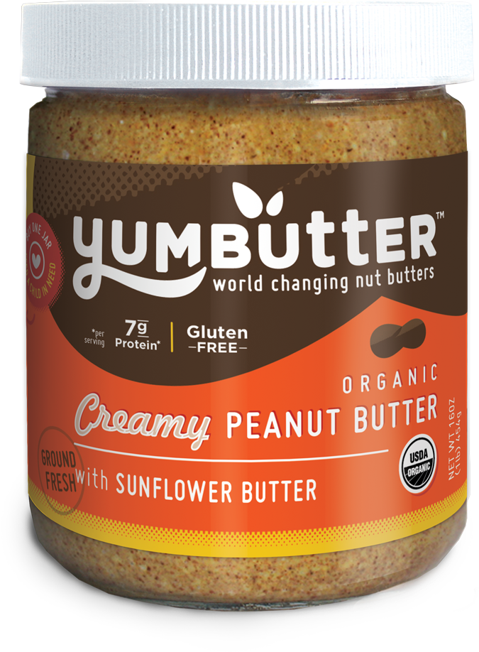 Organic Creamy Peanut Butter Jar (1000x1026), Png Download